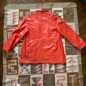 Red Leather Jacket made USA !